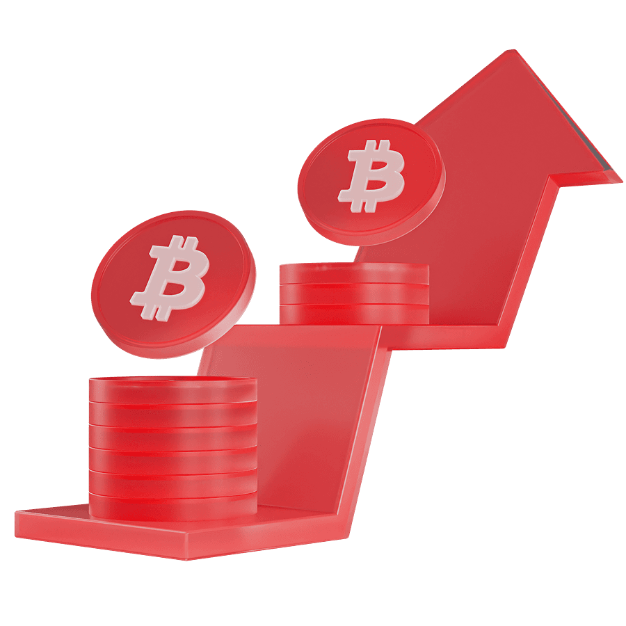 crypto coins charting upwards